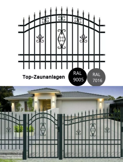 Schmuckzaun 145 / 175 x 2m Zaunelemente Zaun Gartenzaun – Bild 3