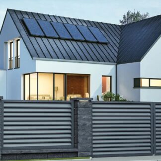 Einfahrtstor 1.5 x 3 - 5m Hoftor Gartentor Doppelfl&uuml;geltor Tor Metallplattentor Sichtschutz braun schwarz anthrazitt