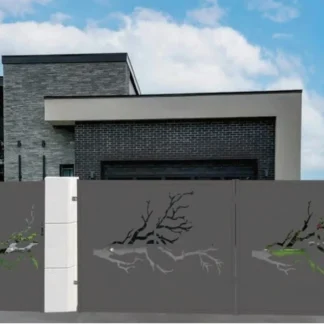 Einfahrtstor Set 1.5 x 4m Einfahrtstor Hoftor Metalltor Modern Doppelfl&uuml;geltor